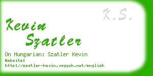 kevin szatler business card